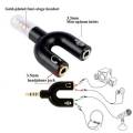 Audio Jack Headphones with mic, 3.5 mm Jack Splitter 2 Male 1 Female (U-Shape). 