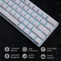 RK ROYAL KLUDGE RK61 60% Mechanical Keyboard, 2.4Ghz/Bluetooth/Wired,  Mini Keyboard 61 Keys, (Single Color Backlit) Hot Swappable Red Switch Gaming Keyboard with Software - White. 