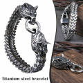 Wolf Bracelet Fenrir Head Viking Stainless Men's. 