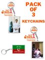 picture keychain | Imran Khan Latest photo keychain | photo keychain | double sided (PACK OF 3 KEYCHAINS). 