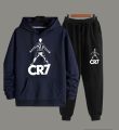 Cr7 Cristiano Ronaldo Printed Fleece Full Sleeves Pull Over Hoodie & Trouser For Men & Boys. 