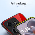 Biruiqu For Motorola Edge 50 Neo Shockproof Gradient Tempered Glass Back Soft Silicone Edge Case Cover. 