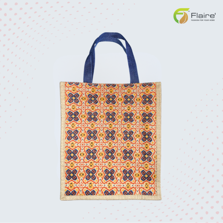 Jute Premium Bag, Shopping Bag, (14"x4"x12"), Durable Handle, Laminated Interior, Reusable Bag, Generous Capacity I Flaire
