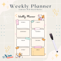 Weekly Planner A4 Size Laminate with board marker Organize Your Weekly Schedule. 