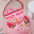 Multifunctional Plastic Folding Jewelry Box 2 layers Heart Design Makeup Cosmetic. 