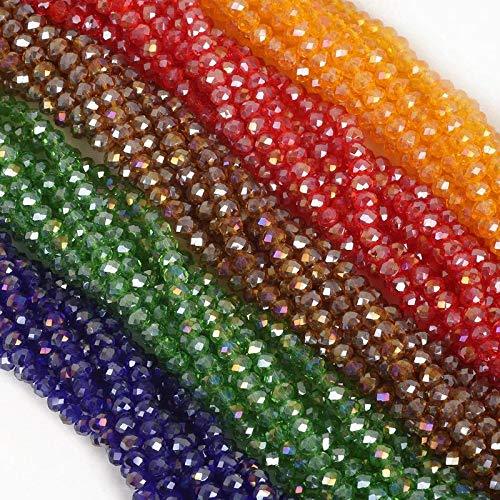 4mm Crystal Glass Beads Loose Spacer Beads for Jewelry Making pack of 3 string