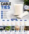 White Nylon Cable Ties Pack | Heavy Duty Zip Ties | 4", 6", 8", 10", 12", 14" | Self Locking Wire Cable Organizer. 