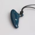 Ocarina Necklace New Ocarina alloy Alto C Flute Blue Enamel Necklace Pendant for Women Men Jewelry. 