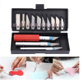 13pc Precision Craft Hobby Utility Knife Set- Sharp Scalpel Razor Knives Tool for Architecture Modeling, Scrapbooking, Felt&Wood&Leather Working- Stencil, Fine Point, Scoring, Chiseling Blades Equipped With a Full Spectrum Of Light-Duty, Medium-Duty, Heav. 