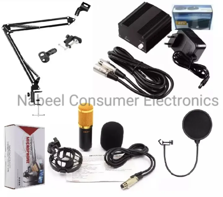 Bm%20800%20Condensor%20Microphone%20Complete%20Kit%20-%20with%20Pop%20Filter,%20Arm%20Scissor%20Stand%20&%20Phantom%20Power%20With%20XLR%20Cable%20-%20Image%205