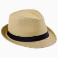 2016 Fashion Unisex Summer Straw Men's Fedora Hats Trilby Gangster Cap Sunhat Beach Straw Panama Hat with Ribbow Band. 