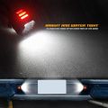 2Pcs Red Tube SMD LED License Plate Light for Nissan Navara D40 2005 2016. 
