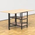 folding dining table with iron base portable. 