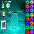 Crystal Diamond Lamp 16 Colors Changing with Remote Control USB Rechargeable Rose Light | Fancy Table Lamps for Home Decoration Gifts | For Drawing Room Corner / Floor & Bedroom Lampshade. 