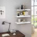 3 Pack Wood Floating Shelves,Wall Mounted Shelves Wall Storage Display,Wall Space Organizer Shelf for Living Room Bathroom Kitchen Office and More,White.. 