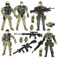 5 pcs Pack of Military Action Figure Play Set for Kids - Army Men Soldiers Toys for Boys and Girls. 