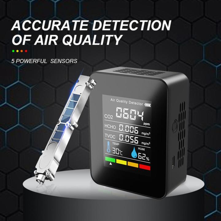 5 In1 CO2 Meter Digital Temperature Humidity Tester Carbon Dioxide ...