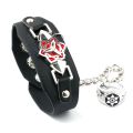 Anime Sharingan Attack on Titan BLEACH Punk Leather Bracelet With Ring Cosplay Prop Fashion Costume Accessories Jewelry. 