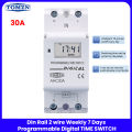TOMZN 30A Din Rail single phase Weekly 7 Days Programmable Digital TIME SWITCH Relay Timer Control AC 220V 230V. 