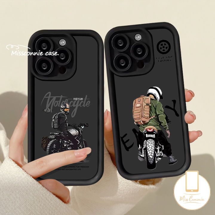 Cool Case Compatible For IPhone 13 15 7Plus 14 12 11 Pro Max 8 6 7 6S Plus X XR XS MAX SE 2020 Green Black Clothes Motorcycle Boy Angel Eyes Shockproof Soft Cover