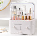 Dazzin - Luxury Desktop Cosmetic Organizer - Dustproof & Waterproof Makeup Vanity Storage Beauty Box - Beauty Box for Girls - Makeup Organizer Box - Make Up Organizers for Vanity, Countertop Cosmetic Storage with Drawers and Transparent Cover for Bedroom. 