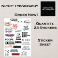 Typography Sticker Sheet Best Quality Adhesive Stickers For Aesthetic Cool Vibe Lovers Quotes and Wordings For Decoration. 