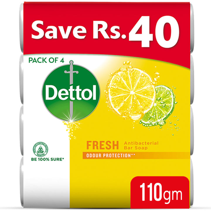 Dettol Soap Fresh 110gm - Pack of 4