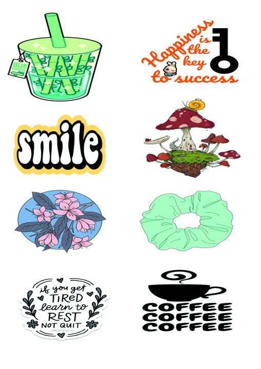 Cool aesthetic stickers Pack 8,3 x 2 inch for laptop, mobile back, notebook, water bottles, etc