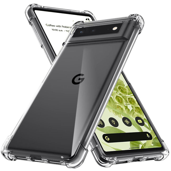 Google Pixel 6 Case Transparent Shock-Proof Bumper Crystal Clear Ultra ...