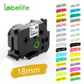 CUANFEN 18mm Label Tape TZe-241 Compatible for Brother P Touch TZe Tape 18mm 0.7 Laminated White for Brother Ptouch PT-D400 PTD600 710BT. 