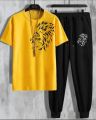 New Trendy Summer Collection Printed Tracksuit Set Export Quality Half Sleeves T-Shirt With Sweat Pant For Men's Sport Wear. 