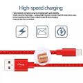 Lightning Cable 2A Fast Charging Cable for iphone – QC 3.0 High Nylon Braided Data Cable for Apple/iphone Devices - 1 Meter / Heavy Duty Metal Braided Lightning USB Charger Cable Fast Charging Cord compatible with iPhone Red. 