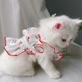 Cat Dress Cute Girl Cat Clothes Summer Dress for Dog Cat Clothing Red Blue Small Dog Chihuahua Clothes. 