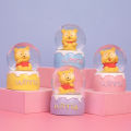 Creative cartoon strawberry bear glow crystal ball snow glass ball resin night light snow ornament lighting gifts. 
