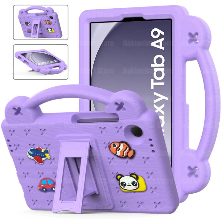 Kids Case for Samsung Galaxy Tab A9 8.7 2023 Anti-fall Shockproof Stand Hand-Held for Samsung Galaxy Tab A9 8.7 Cover
