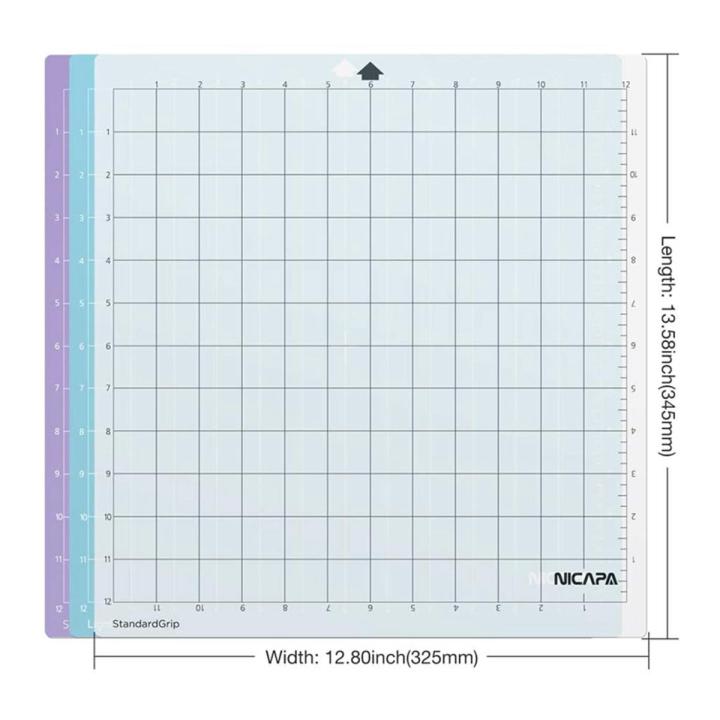 Nicapa Replacement Cutting Mat for Silhouette Cameo 4/3/2/1(12X12 Inch 3Pack-Standardgrip,Lightgrip,Stronggrip) Cut Mats Set