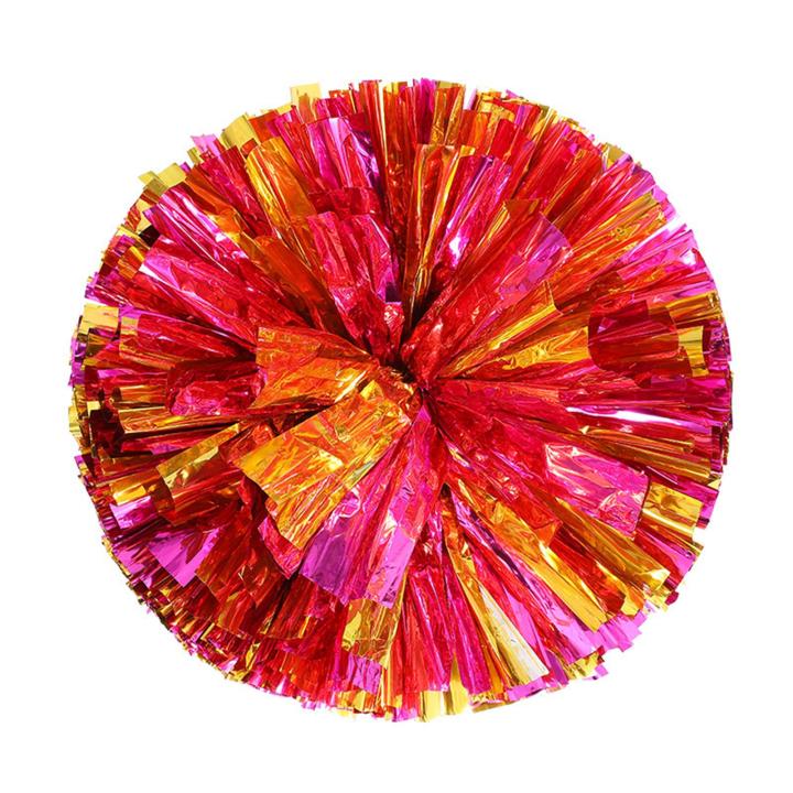 Portable Cheerleader Props Cheerleading Bouquet Shiny Metallic Foil Hand Flowers for Kids Teens Perfect for Sports Teams Ball Games Cheerleaders Vibrant Streamers Pom Poms Reusable Cheerleader