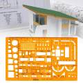 Architecture Templates Ruler Stencil Drafting Tools 1:50 Scale Measuring. 