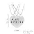 Trendy Pcs/set Best Bitches Pendant Broken Heart Stitching Necklace For Best Friends And Good Girlfriends Sets Of Chains. 