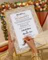 Customize A4 Size Nikkah Nama Certificate with frame Bride groom names Personalizes. 