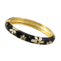 Bangle on Hand Vintage Cloisonne Bangle Chinese Style Traditional Hollow Out Flower Bangle Vintage Hawaiian Women's Hand Bracelet Girls. 