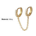 Simple Earrings Double Ear Pierced Shiny Double Ear Pierced Circle Earrings. 