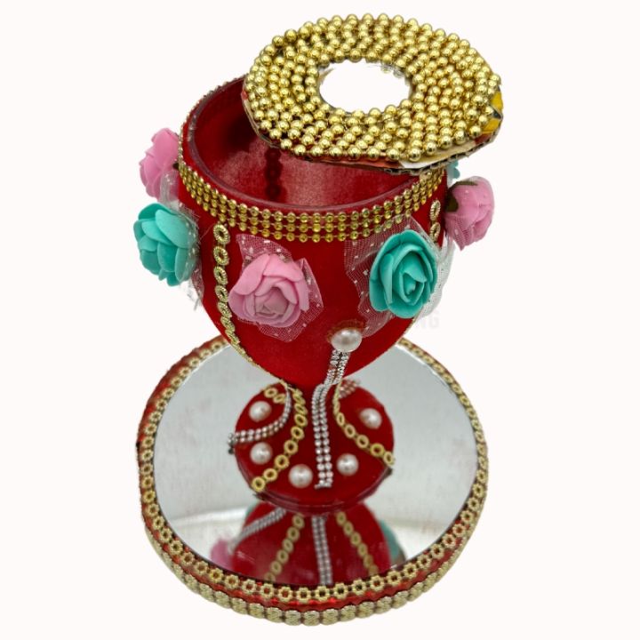 DOODH PILAI GLASS WITH GLASS PLATE - WEDDING NIGHT RASAM - MILK GLASSS