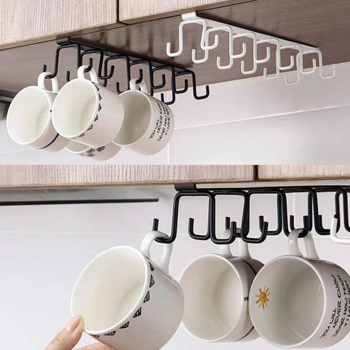 5-Pack Under Cabinet Mug Hooks - Strong Metal Cup Holders For Kitchen Storage & Organization - View #8