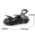 Honda Civic Type-R Racer Die Cast Scale Model Car - Black - 6 Inches. 