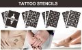 190 Pieces Tattoo Stencil  Printing Template  Hand Back Makeup  Paint Cartoon Tattoo Template. 