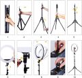 26cm Ring Light with Mobile Holder, Stand Holder and 7ft Stand, RingLight with 7 Feet Stand, Three Colours Makeup LED RingLight with Tripod Stand, Dimmable Selfie Ring Light with USB for Videography and Photography. 