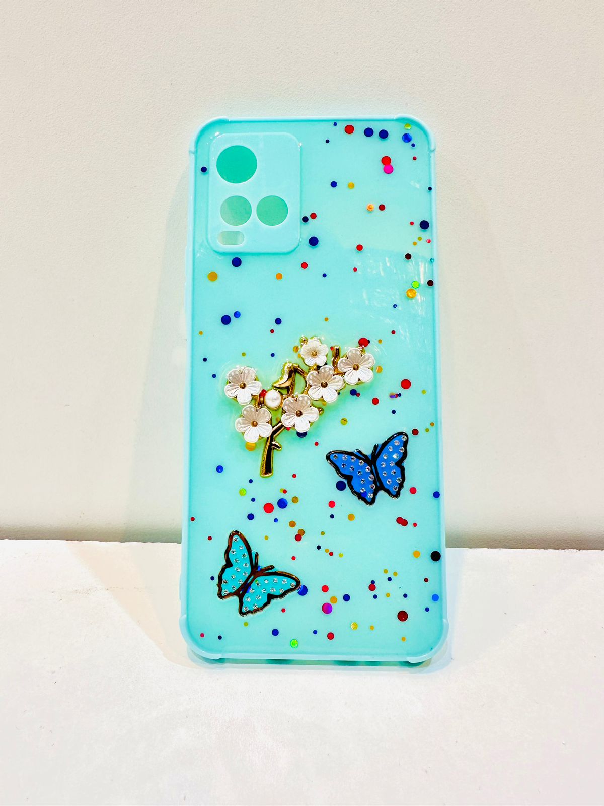 Lahore Mobile Case Fancy Flower Butterfly Back Cover for VIVO Y21T Y33s Y21 Y21A, Liquid Silicone Case with Precise Cutouts, Soft Grip, 9 Color Options 4