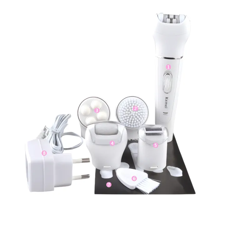 Kemei%20KM-2199%20Multi-Functional%20Rechargeable%20Epilator:%205-In-1%20Beauty%20Tools%20Kit%20For%20Women%20-%20Image%202
