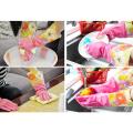 Pair of Cotton-Lined & Plastic Rubber Multipurpose Reusable Extra Long Household Glove. 
